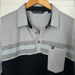 Travis Mathew Men’s Size L Short Sleeve Stripe Golf Polo Shirt
